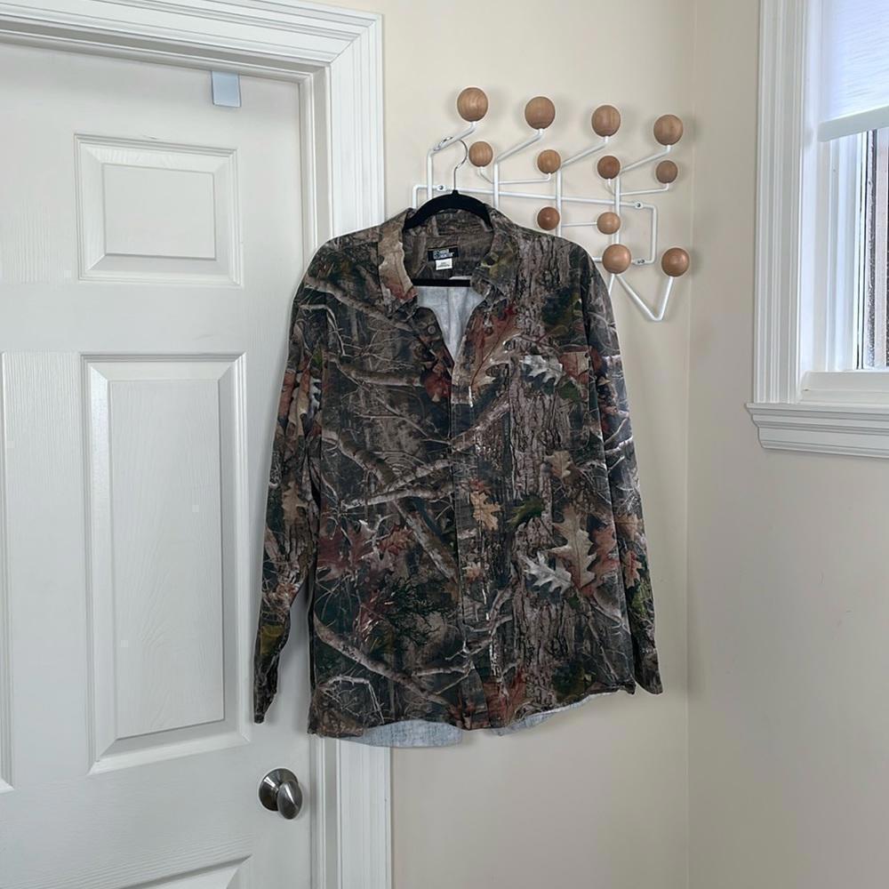 Ridge Hunter - Camo Long Sleeve Casual Button Down Shirt - Camouflage - 2XL